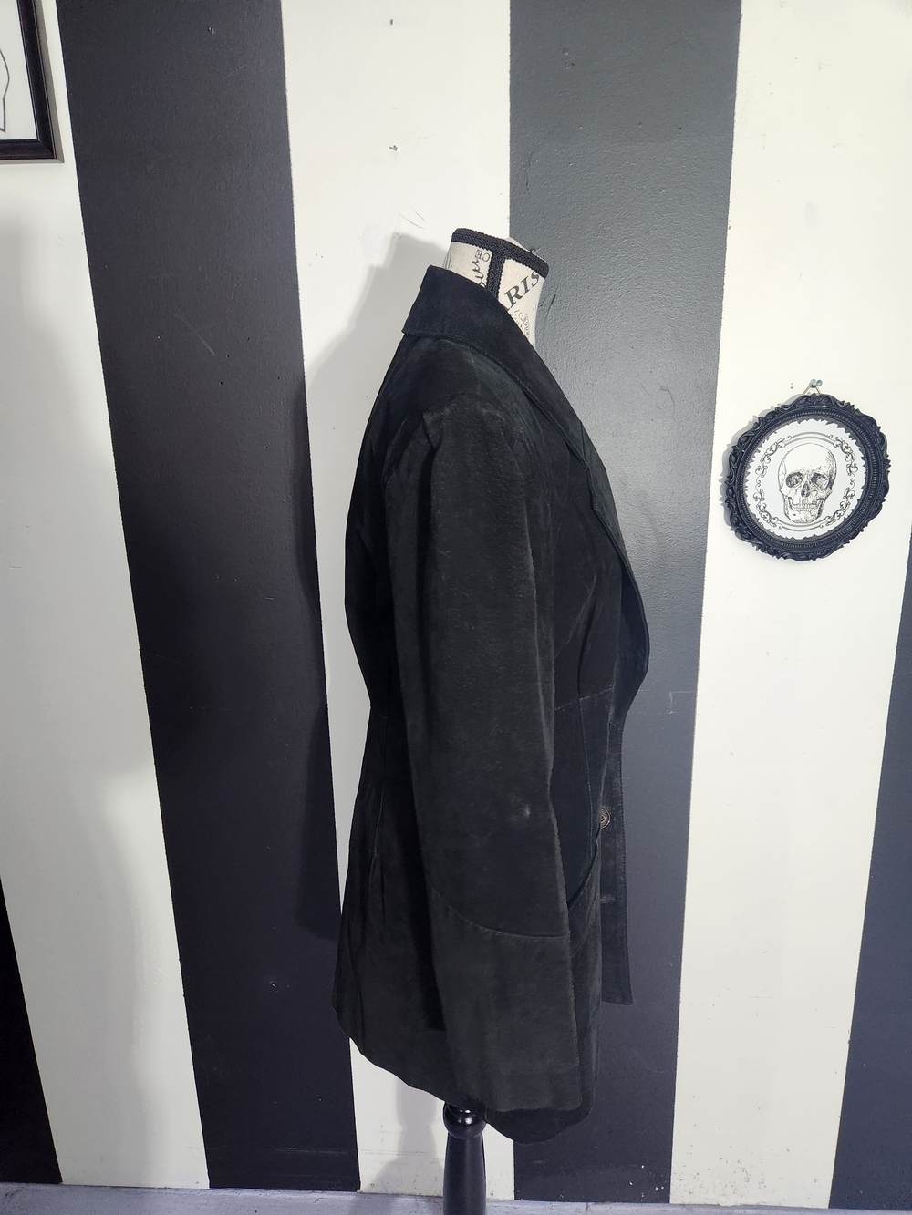 Vintage Black Suede Trench Coat - Picture 3 of 4